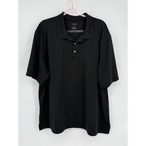 Van Heusen 2XL Black Polo Shirt Striped Short Sleeve Collared Menswear‎ Casual